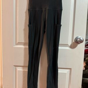 Silver Icing High-Waisted Black Fleece Lined Leggings with Pockets